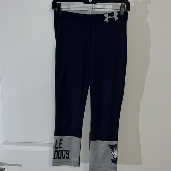 Womens Compression Yale University Bulldogs Stretch Cropped Yoga Gym Work Out M - Picture 1 of 6